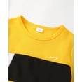 thumbnail image 4 of 9Y Big Boys Clothes 10Y Boys 2PCS Summer Outfits Set Crew Neck Big Boys Short Sleeve Color-blocked Top Shorts Set Yellow, 4 of 7