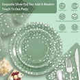 thumbnail image 3 of Paper Plates - 168pcs Disposable Party Supplies, Sage Green and Silver Plates for Birthday, Wedding, Baby Shower Parties, 3 of 14