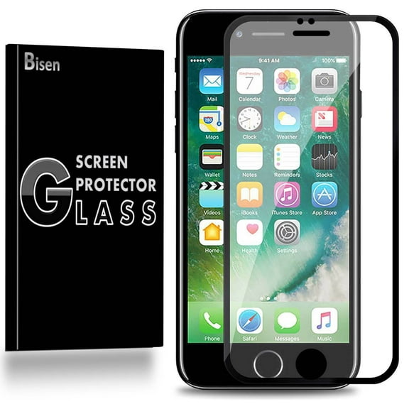 Fit For iPhone SE 2 (2020) [BISEN] FULL COVER Tempered Glass Screen Protector, Anti-Scratch, Anti-Shock, Shatterproof, Bubble Free