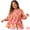 Orange Pink, variant on DARING DIVA Women's Plus Floral Ruffle Flowy Babydoll Blouse 3X Black Orange