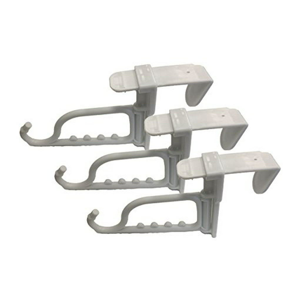 Set of 3 Home Organization 6.5" Expandable Plastic Over The Door Hook Adjustable to Fit Most