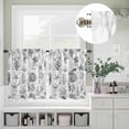 thumbnail image 5 of Kitchen Window Curtains Valance and Tier Set, Marine Life Octopus Starfish Coral Rod Pocket Tier Curtain Valance Set, Monochrome Ocean Life on Stamp Light Filtering Cafe Curtains for Bedroom, 5 of 9