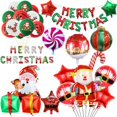 thumbnail image 4 of Globos navideños Decoración Árbol de Navidad Inflable Papá Noel Alce Muñeco de nieve Trineo Banner Adorno de globo de helio Globo de aluminio, 4 of 5