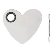 Stainless Steel Heart Shaped Makeup Palette Spatula - Makeup Artist Makeup Enthusiast Tools for Blending Cosmetic Foundation Shades