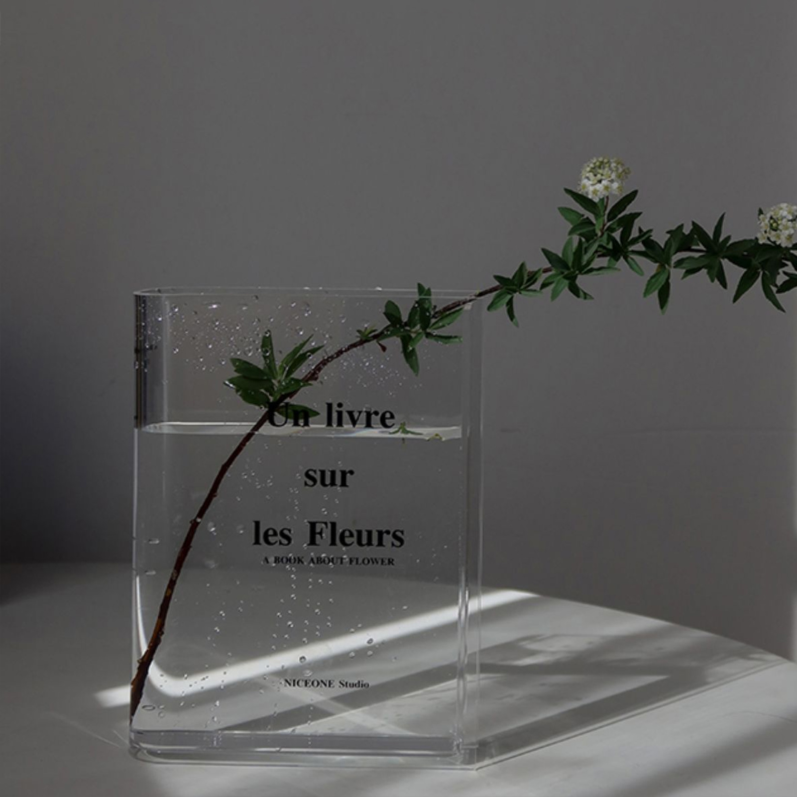 Qianha Mall Book Flower Vase Clear - 8 Inch Acrylic Clear Book Flower