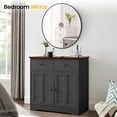 thumbnail image 3 of 18-pulgada round wall mirror con negra metal frame, ideal para para bathroom, entrada, vanity, y dormitorio decor, easy to install, 3 of 9