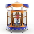 thumbnail image 1 of Gymax 64'' Kids Trampoline w/ Detachable Canopy Safety Enclosure Net Foam Handle Orange, 1 of 10