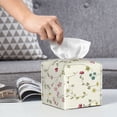 thumbnail image 6 of Vsdgher Vintage flowers Pattern Tissue Box Cover Holder, Square with Bottom Belt by Leather Decorative Organizer for Tabletop, Bathroom, Car, Office, 6 of 7