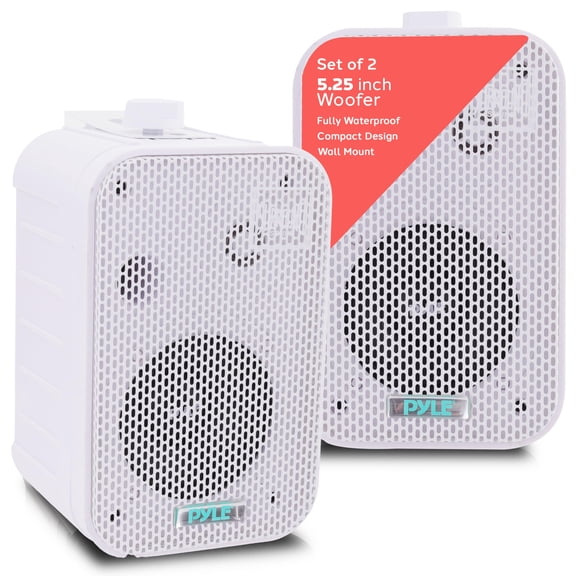 Pyle 5.25" 400W 2-Way Indoor/Outdoor Waterproof Mounted Theater Speakers, Pair
