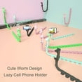 thumbnail image 4 of Soporte para teléfono celular con diseño de gusano lindo de dibujos animados, rotación de 360 grados, ventosa flexible, soporte para teléfono, soporte creativo para iPhone 12/iPhone 11/XS Max/XR/X/11/8 y más, negro-negro- Sincero Electrónica, 4 of 5