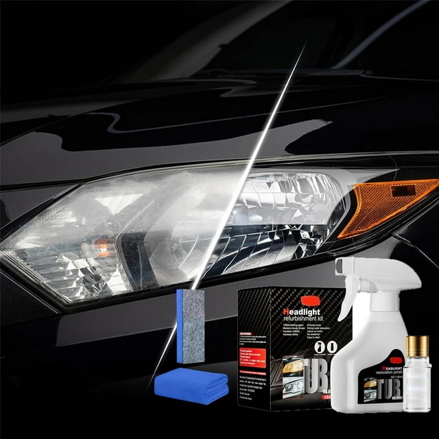 Kit Restaurador de Faros de Coche de 180 Ml - Limpiador de Cristales para Eliminar El Amarilleo y Proteger Las Lentes - Agente Restaurador de Faros de Fácil Aplicación (1 Botella)