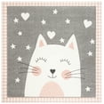 thumbnail image 2 of SAFAVIEH Carousel Kids Emelly Happy Cat Area Rug, Pink/Gray, 4' x 4' Square, 2 of 10