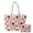 Beige Ladybug Heart Print, variant on HUIACONG Pink Cartoon Fish Padded Shoulder Tote Bag 2 Pcs Set for Women, Stitched Texture Tear Resistant Zip Closure Large Inner Space with Matching Cosmetic Pouch for Work Travel
