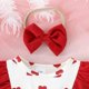 thumbnail image 4 of Gibobby Pañalero de algodón Bebé Niñas Manga Larga Volantes Día de San Valentín Amor Impresiones Faldas Recién Nacido Monos Bowknot Diademas Trajes(Rojo, 0-3 Meses), 4 of 5