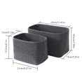 thumbnail image 2 of Yucurem Woven Cube Baskets Bins for Organizing, Set of 2 Closet Rectangle Storage Bins for Home Office Closet Toys Organizer (Gray), 2 of 6