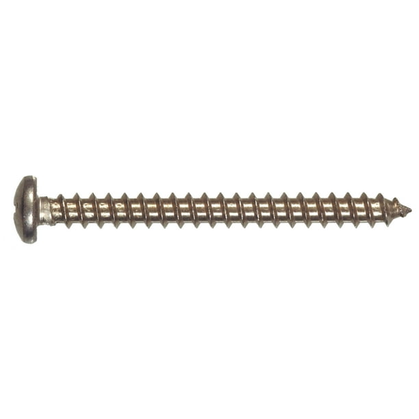Tornillo para chapa Hillman de acero inoxidable de 25 cm x 3 cm, 100 unidades