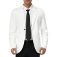 thumbnail image 1 of INSPIRE CHIC Men's Coat Slim Fit Blazer Single Breasted One Button Formal Coat XL White, 1 of 7
