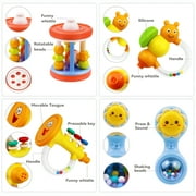 MOONTOY 12pcs Baby Rattles for Babies 0-6 Months Teething Toys 3-6 Months Newborn Infant Teethers Baby Toys 6-12 Months, Montessori Baby Easter Basket Stuffers Gifts 1 2 3 4 5 6 7 9 10 Month Boy Girl
