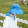 thumbnail image 3 of YWOAGH Kids Outdoor Sun Hats for Children Wide Brim Sunshade Cap Ideal for Kids During Summer for Outdoor Adventures and Sun Blue One Size, 3 of 6