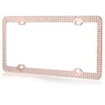 Auto Drive License Plate Frame, Rose Gold Crystals