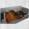 thumbnail image 6 of Zombie Soft Flannel Fleece Throw Blanket, Zombie Walking out of an Abandoned City Silhouettes Halloween, Cozy Plush for Indoor and Outdoor Use, 70" x 90", Charcoal Grey Orange, by Ambesonne, 6 of 6