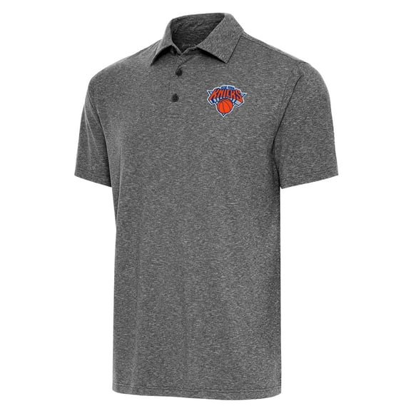 Men's Antigua  Heather Black New York Knicks Big & Tall Par 3 Polo