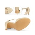 thumbnail image 2 of BLISSFUL STEP Women's Mary Jane Stiletto Heel T-Strap Dress Pumps Beige 6.5, 2 of 6