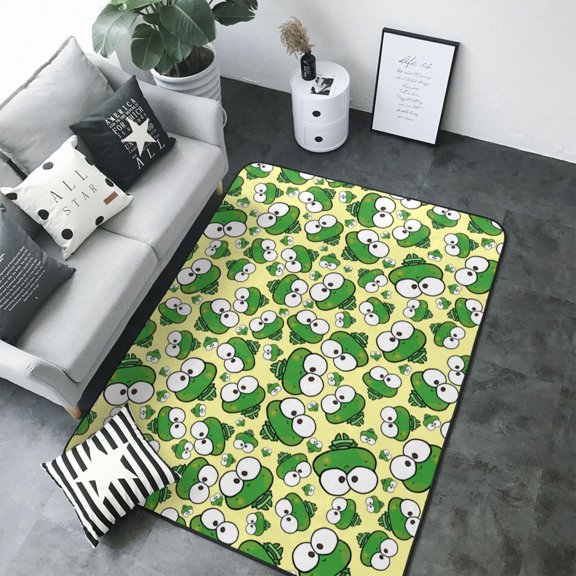 Area Rugs For Living Room Decor - Cartoon Frogs Soft Anti Slip Throw Washable Rugs 5x7 For Bedroom, Indoor Carpet For Bedroom Living Room 80x58In