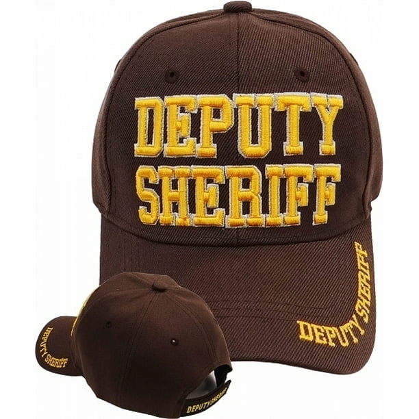 Cultural Exchange Deputy Sheriff Text Mens Cap [Brown Adjustable