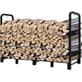 thumbnail image 1 of Support de Bois pour Foyer de 8 Pi, Réglable, pour Rangement Extérieur et Intérieur, Bûche – Support Empilable Robuste pour Bûches et Bois, Noir, 1 of 7
