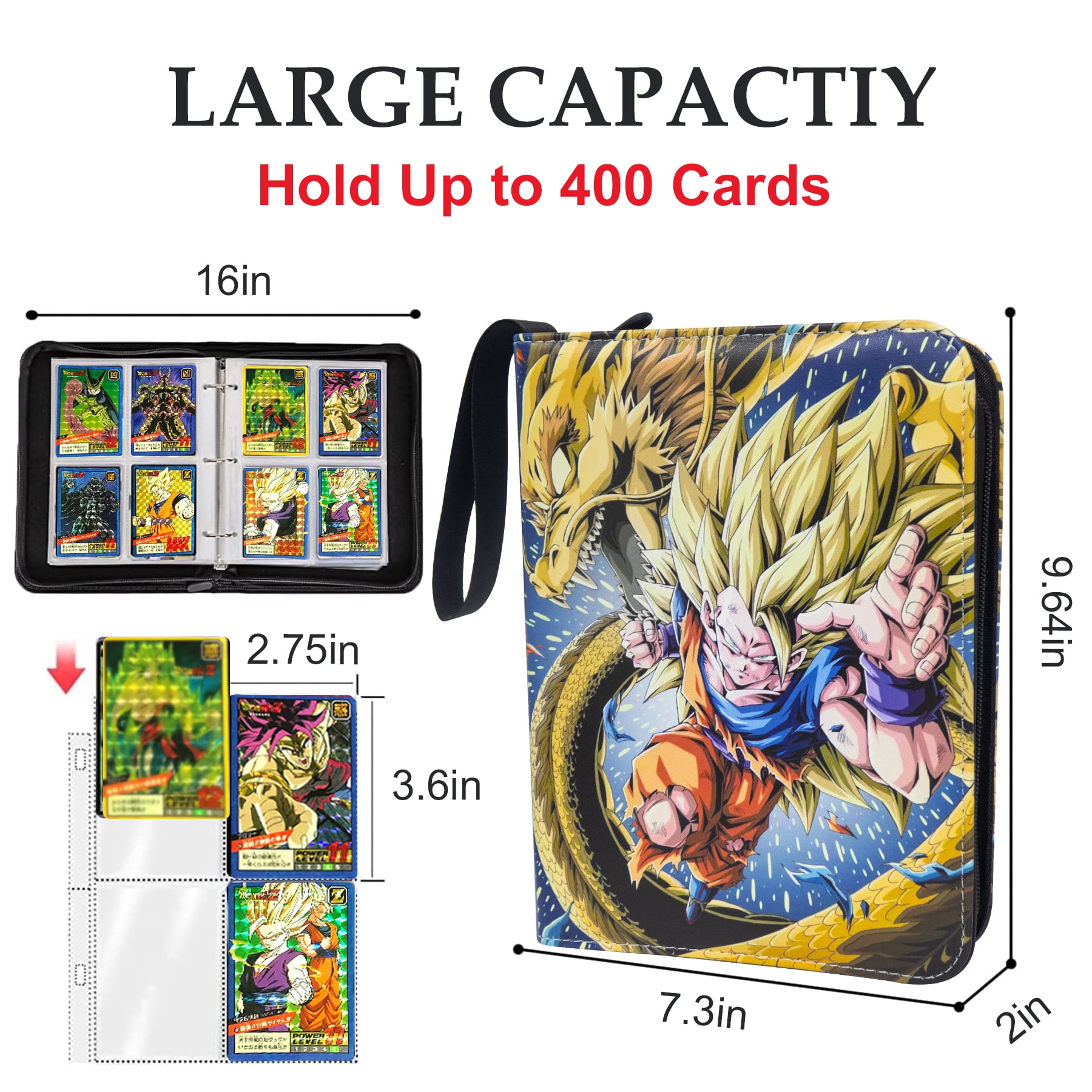 WTVIDAS Anime Trading Card Binder, 4 Pockets, 50 Sleeves
