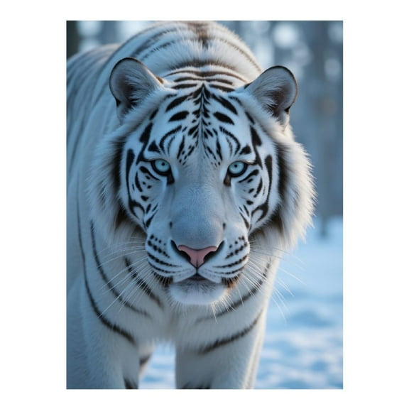 Diamond Art Kit for Adults, White Tiger Winter Snow Scene Diamond Painting for Adults Beginners, 5D DIY Diamond Art Painting Kits, Colorful Diamond Painting Craft for Home Decor 12x16