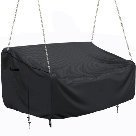 Porch Swing Cover Waterproof Outdoor Hanging Swing Cover Tear resistant All WeatherProof Patio Furniture Covers (Black, 161*72*89cm)
