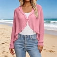 thumbnail image 2 of COMVALUE Women's Long Sleeve Cardigan Sweaters Open Front Cropped Bolero Shrugs for Dresses (Pink, One Size), 2 of 5