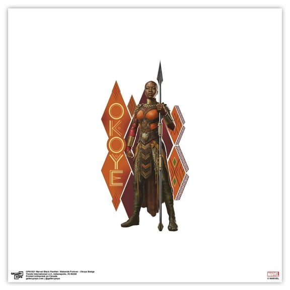 Gallery Pops Marvel Black Panther: Wakanda Forever - Okoye Badge Wall Art, Unframed Version, 12" x 12"