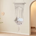 thumbnail image 6 of Unique Bargains Cat Window Perch Handwoven Cat Swing Cat Window Hammock Hang on Wall Bed for Sleeping and Playing Cat Perch without Cushion White 13.78 in, 6 of 7
