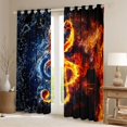 thumbnail image 2 of jejeloiu 3D Music Moldy Curtains Pack of 2 (42x84 Each),Orange Blue Curtains Blackout For Teens, 2 of 6