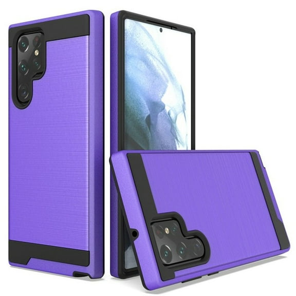 Brushed Textured Hybrid Case for Samsung Galaxy S23 Ultra - Purple