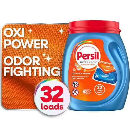 Persil Advanced Clean Oxi+Odor Power Laundry Detergent Ultra Pacs, Original, 32 Count