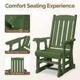 thumbnail image 5 of Ktaxon Outdoor Glider Chair Wood Patio Glider with Cup Holder, Smooth Rocking Porch Glider for Garden Yard, Dark Green, 5 of 9