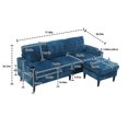 thumbnail image 6 of Xukmct Modern Loveseat Sofa with Ottomam and Wood Legs, 3 Seater Polyester Sofa for Living Room, Office, 6 of 9