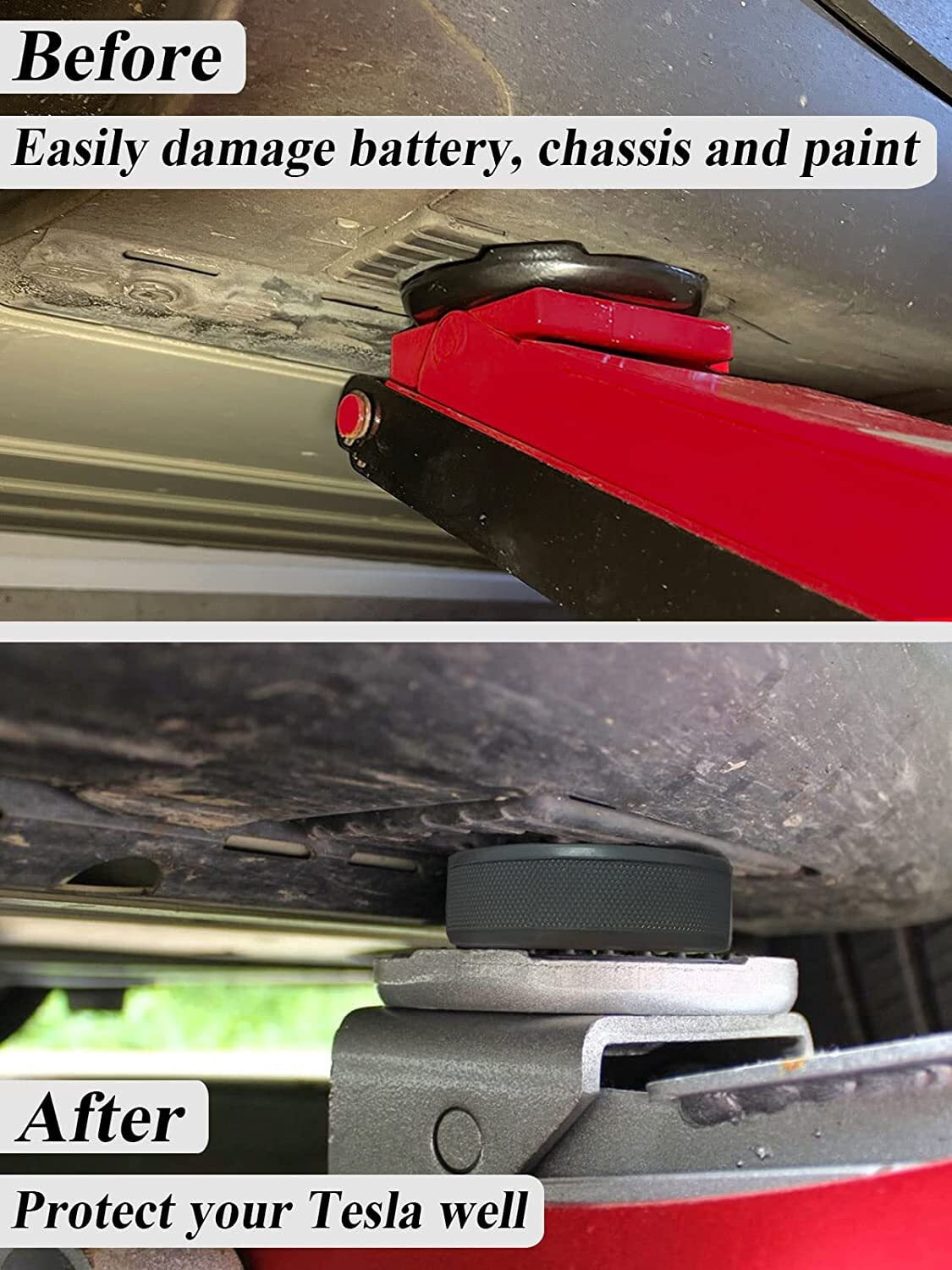 4-Pcs Rubber Jack Pad Heavy Duty Floor Jack Adapter for Tesla Model 3/X/S/Y, Chassis Support Pad for Lifting & Storage