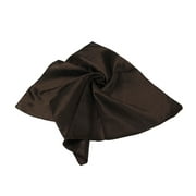 Elegant Small Silk Feel Solid Color Satin Square Scarf 19.5", Brown