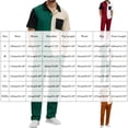 thumbnail image 3 of Ceisia Men 2 Piece Color Block Short Sleeve Polo Shirt Long Pants Set Lapel Collar Pocket Drawstring Pants Casual Daily Street Vacation Matching Outfits Green XL Gifts for Father, 3 of 9