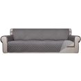 thumbnail image 1 of Reversible Quilted 4 Seater Sofa Cover, Water Resistant Furniture Protector, Washable Couch Cover with Non Slip Foam and Elastic Straps for Kids, Dogs, Pets (XX Large, Gray/Light Gray), 1 of 7