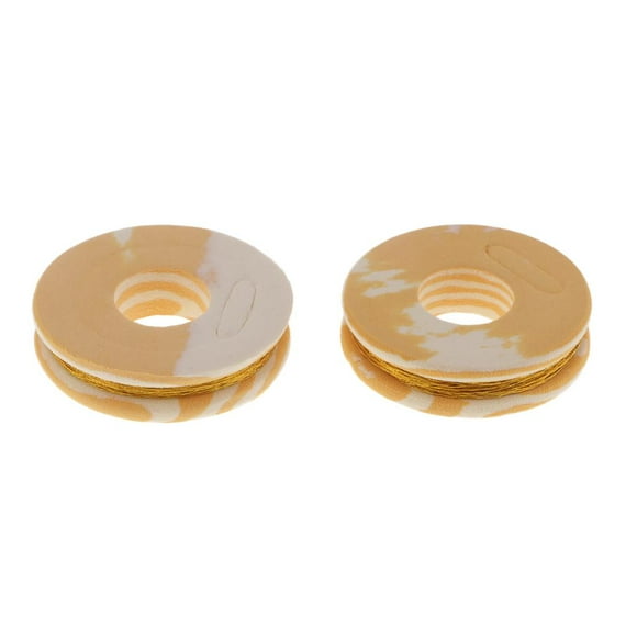 2x Carrete de Línea de Envoltura Guía Caña Pescar Fijación Hilo dorado Macarena Guía de caña de pescar Hilo de atar