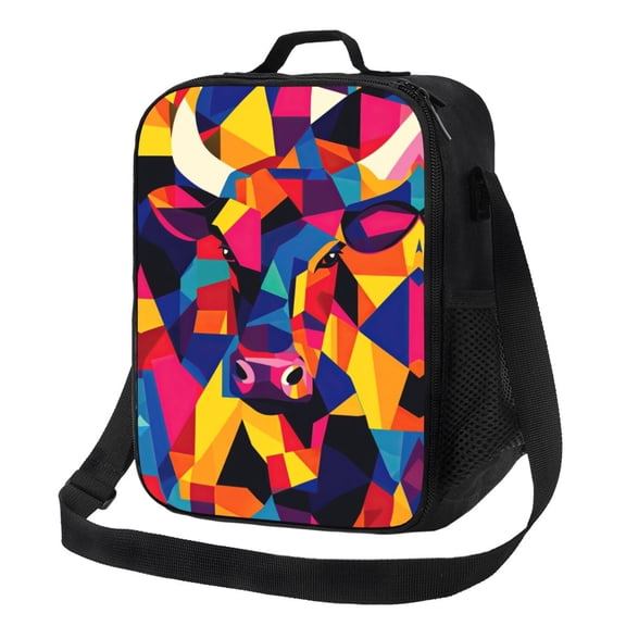 Highland Cow Lunch Bag Reusable Lunch Box Insulated Tote Bag with Adjustable Shoulder Strap