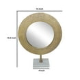thumbnail image 5 of Hammered Metal Encased Mirror with Marble Base, Gold and White - Saltoro Sherpi, 5 of 5