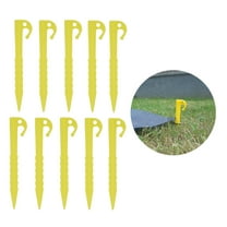 IBASETOY Canopy Tent Stakes 10pcs Yellow Plastic Prevent String Falling for Tarp Use