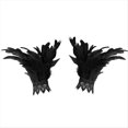 thumbnail image 1 of Puños de Plumas para Mujer, de Piel Suave, con Plumas, Accesorios para Festivales, Espectáculos y Bailes, Color Negro., 1 of 5